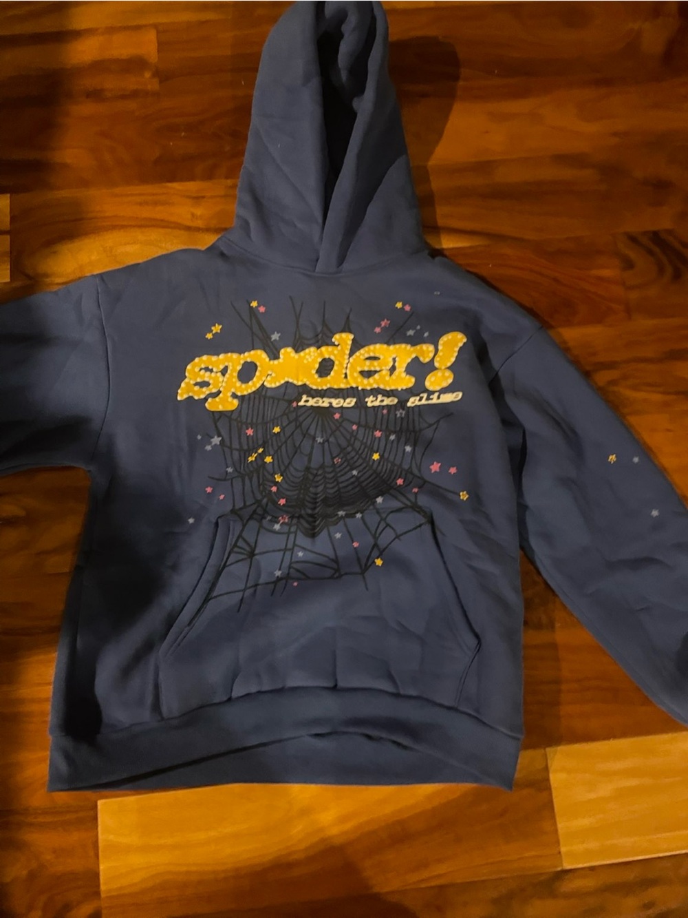 Lrg Navy Crewneck Sweatshirt with Yellow Spider! Graphic